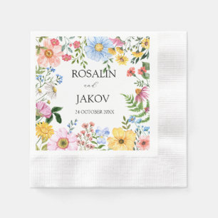 Aquarell-Blumen-Hochzeitsservietten Serviette