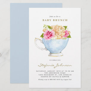 Aquarell-Blumen-im-Teetassen-Baby-Brunch-Einladung