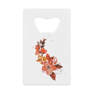 Aquarell-Blumen in Orange Geldbeutel Flaschenöffner