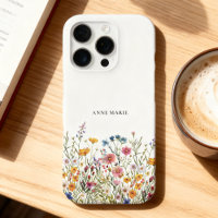 Aquarell-Blumen-iPhone 16 Pro-Hülle personalisiert