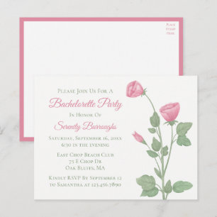 Aquarell-Blumen-Junggesellinnen-Abschiedsparty in Einladungspostkarte