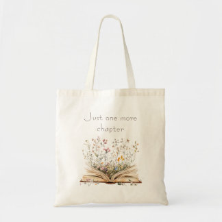 Aquarell-Blumen-Just-One-More-Chapter- Buchliebhab Tragetasche