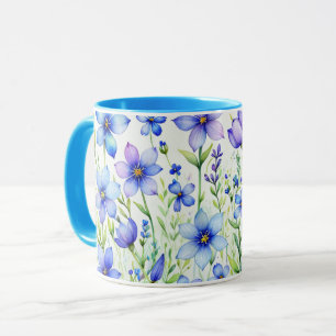 Aquarell-Blumen-Kaffee Tasse