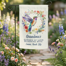 Aquarell-Blumen-Kolibri-Omas-Garten