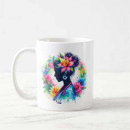 Aquarell Blumen Krankenschwester Silhouette - Küns Kaffeetasse