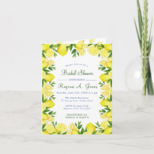 Aquarell-Blumen-Limonenfrucht nahtlose Umrandung Einladung