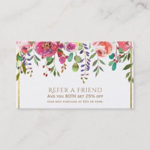 Aquarell Blumen Modern Empfehle einen Freund Empfehlungskarte