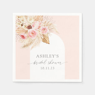 Aquarell-Blumen Moderne Bogen Pampas-Junggesellinn Serviette