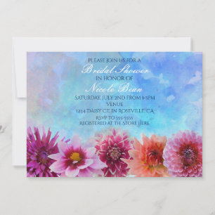 Aquarell-Blumen Moderne Florale Hochzeitsdusche Einladung