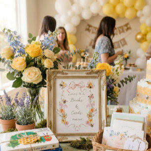 Aquarell-Blumen-Mommy-to-Bee-Baby-Shower-Bücher Poster