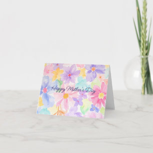 Aquarell-Blumen-Muttertagskarte Dankeskarte