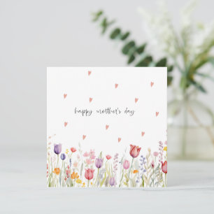 Aquarell-Blumen-Muttertagskarte Feiertagskarte
