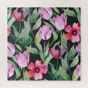 Aquarell-Blumen, nahtloses schönes Muster.