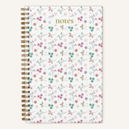Aquarell-Blumen-Notizbuch - Rosa Notizbuch