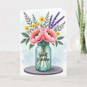 Aquarell-Blumen-Oma-Karte Karte