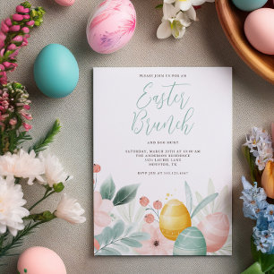 Aquarell-Blumen-Oster-Brunch Einladung