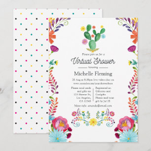 Aquarell-Blumen-Party Virtuelle Babyparty Einladung