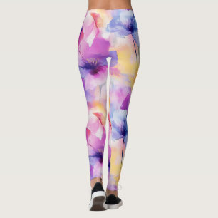 Aquarell-Blumen-Pastell-Leggings Leggings
