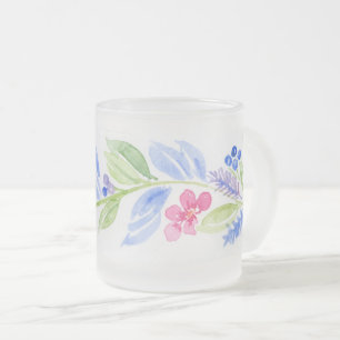 Aquarell-Blumen-Pastellfarben Mattglastasse