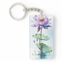 Aquarell-Blumen-Personalisierter-Acryls-Schlüssela