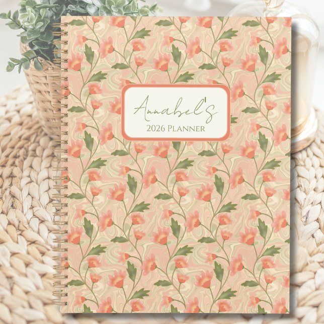 Aquarell-Blumen-Personalisierter Planer (Watercolor Floral Personalized Planner)