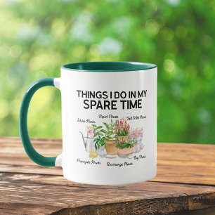 Aquarell-Blumen-Pflanze Lustige Zitat-Gärtnerei Tasse