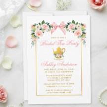 Aquarell-Blumen-Rosa-Bogen-Bridal-Tea-Party