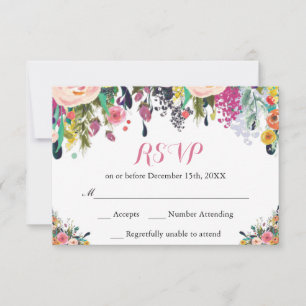 Aquarell-Blumen-RSVP-Karte RSVP Karte