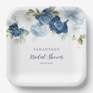 Aquarell-Blumen-Schrift Moderne Brautparty Pappteller