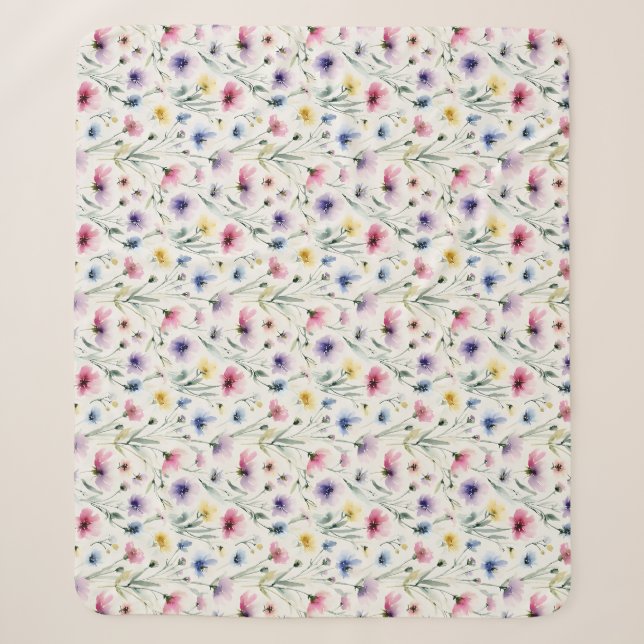Aquarell-Blumen Sherpadecke (Vorderseite)