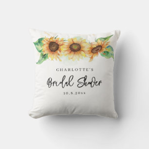 Aquarell-Blumen-Sonnenblumen-Brautparty Kissen