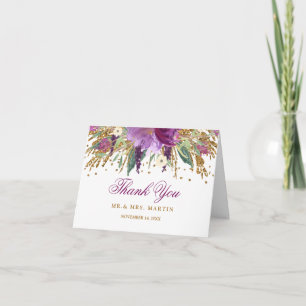 Aquarell-Blumen-Sparkling Amethyst Dankeschön Dankeskarte