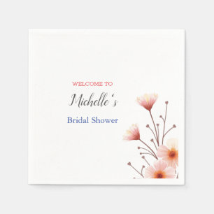 Aquarell Blumen Süße Bridal Shower  Serviette