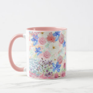 Aquarell-Blumen-Tasse – Romantisch & Weiblich Tasse