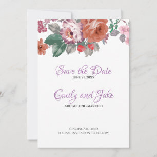 Aquarell Blumen und Knospen Save The Date