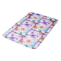 Aquarell-Blumen und Schmetterlinge Frühlingsgarten