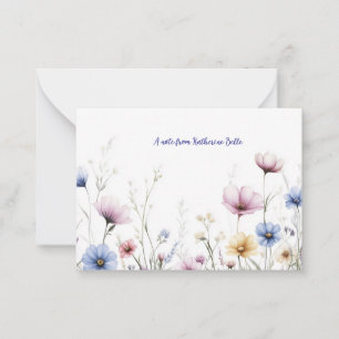 Aquarell-Blumen-Unterrand Wildblumen Mitteilungskarte