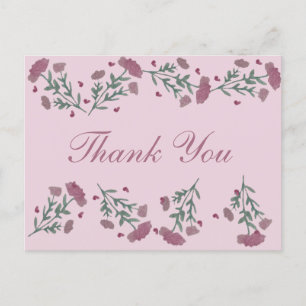 Aquarell-Blumen Valentinstag Herz Dankeschön Postkarte