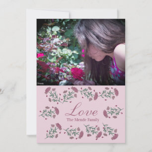 Aquarell-Blumen-Valentinstag-Herz-Foto Karte