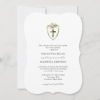 Aquarell-Blumen-Wappen-Hochzeitseinladungen Christ
