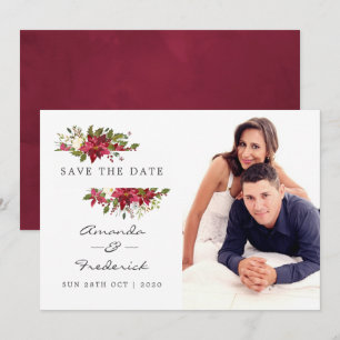 Aquarell-Blumen-Weihnachts-Hochzeit-Save-the-Date Einladung
