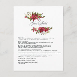 Aquarell-Blumen-Weihnachts-Hochzeitsgast-Details Begleitkarte