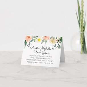 Aquarell-Blumen Werdet ihr meine Pateneltern sein Einladung