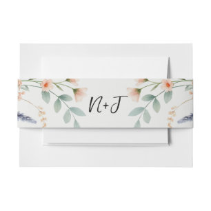 Aquarell Blumen Wildblumen Frühlings Hochzeit Einladungsbanderole