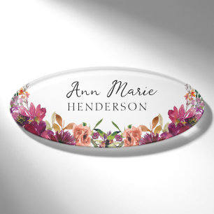 Aquarell-Blumen-Wildblumen Namenschild