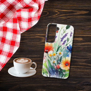Aquarell-Blumen Wilde Blumen Weiblich Trendig Samsung Galaxy Hülle