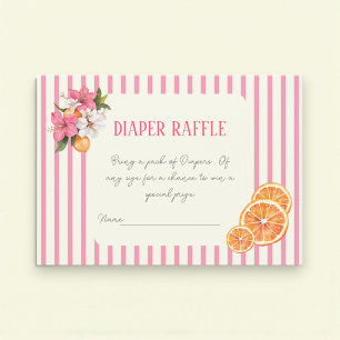 Aquarell-Blumen-Zitrus-Baby-Party-Windel-Raffle Begleitkarte