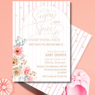 Aquarell-Blumen-Zucker und Gewürz Babyparty Einladung