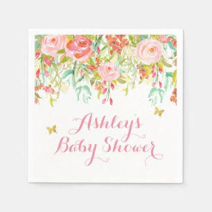 Aquarell-BlumenBabyparty-Servietten-Dekorationen Serviette