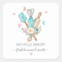 Aquarell Blumenbackutensilien Bäckerei